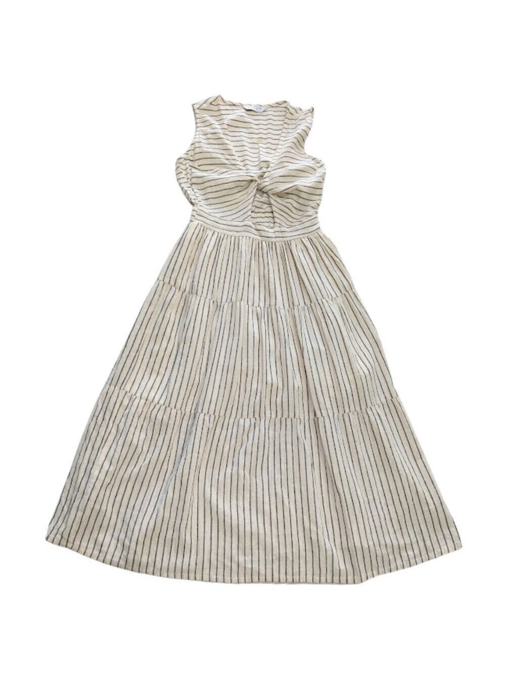Compañía Fantástica Striped Cotton Sleeveless Cutout Midi Dress – Size S